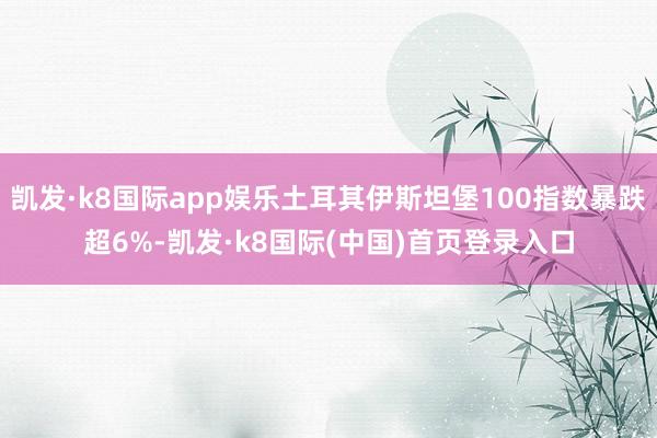 凯发·k8国际app娱乐土耳其伊斯坦堡100指数暴跌超6%-凯发·k8国际(中国)首页登录入口