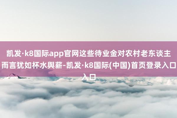 凯发·k8国际app官网这些待业金对农村老东谈主而言犹如杯水舆薪-凯发·k8国际(中国)首页登录入口