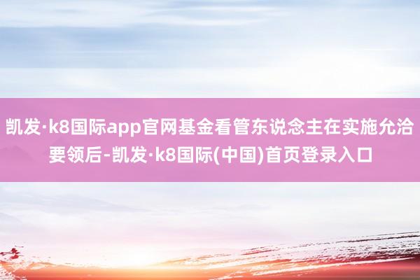 凯发·k8国际app官网基金看管东说念主在实施允洽要领后-凯发·k8国际(中国)首页登录入口