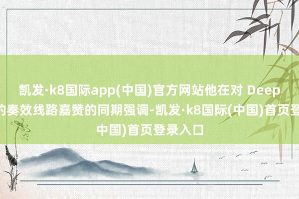 凯发·k8国际app(中国)官方网站他在对 DeepSeek 的奏效线路嘉赞的同期强调-凯发·k8国际(中国)首页登录入口