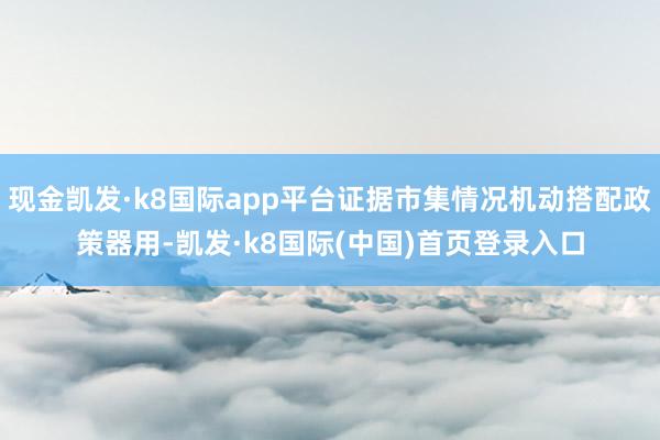 现金凯发·k8国际app平台证据市集情况机动搭配政策器用-凯发·k8国际(中国)首页登录入口